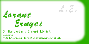 lorant ernyei business card